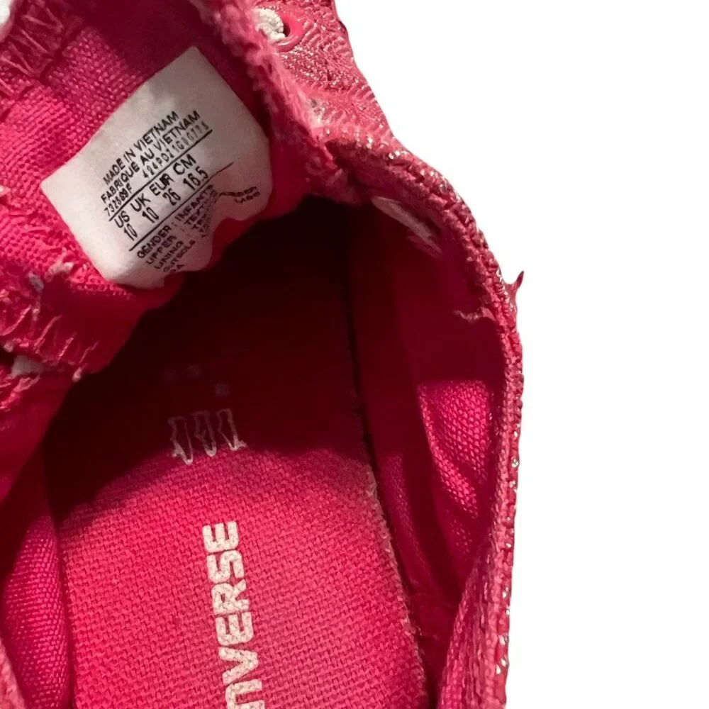Converse All-Star Sz 10 Pink Metallic Slip On Sneakers